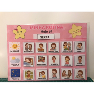 QUADRO DE ROTINA INFANTIL ATIVIDADES DIÁRIAS + 25 CARDS DE ATIVIDADES em Oferta na Shopee
