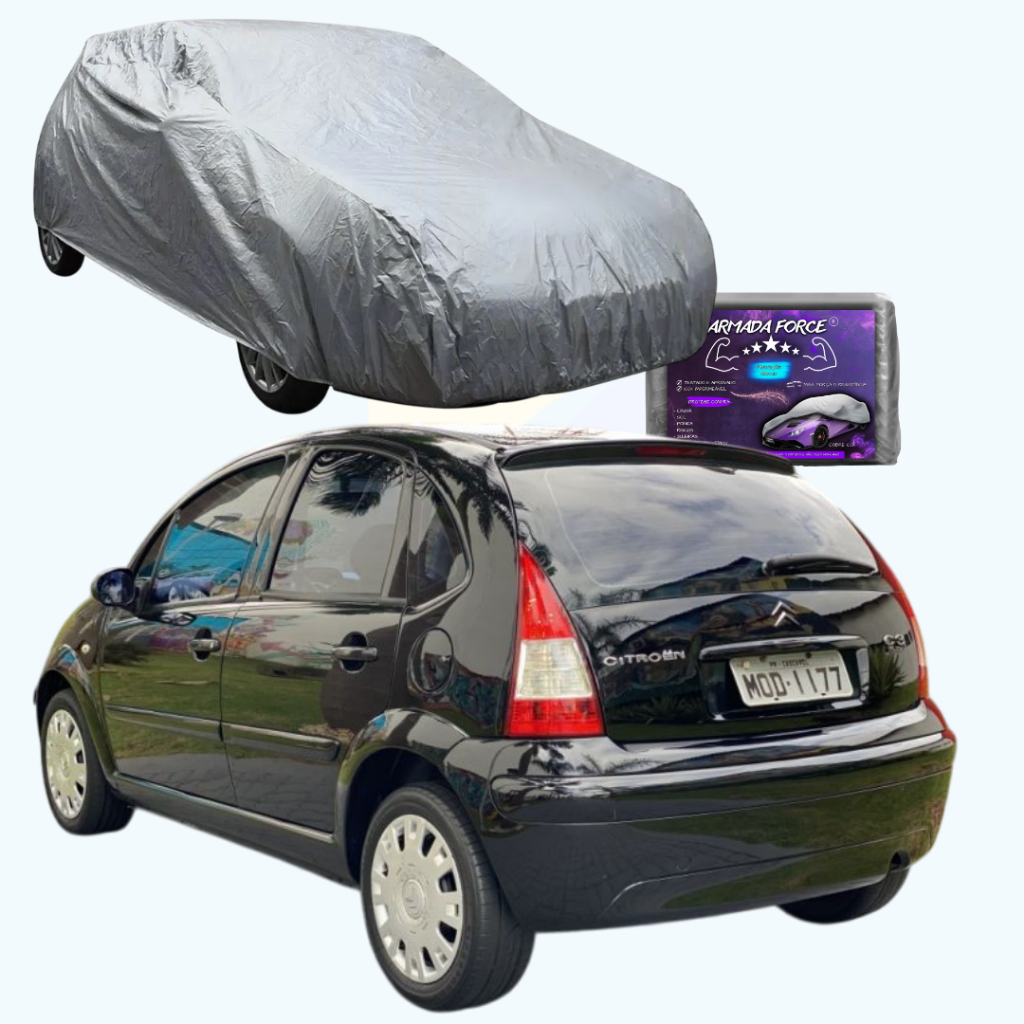 CAPA PARA COBRIR CARRO CITROEN C3 2003-2012 GLX XTR SOLIEL CLASSE EXCLUSIVE,2003 A 2012,IMPERMEÁVEL,COM FORRO/SEM FORRO