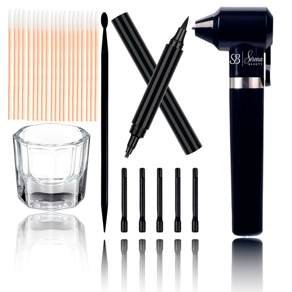 Kit Profissional Mixer de Henna + Dappen Vidro + Palitos de Algodão + Aplicador + Caneta de Correção em Oferta na Shopee