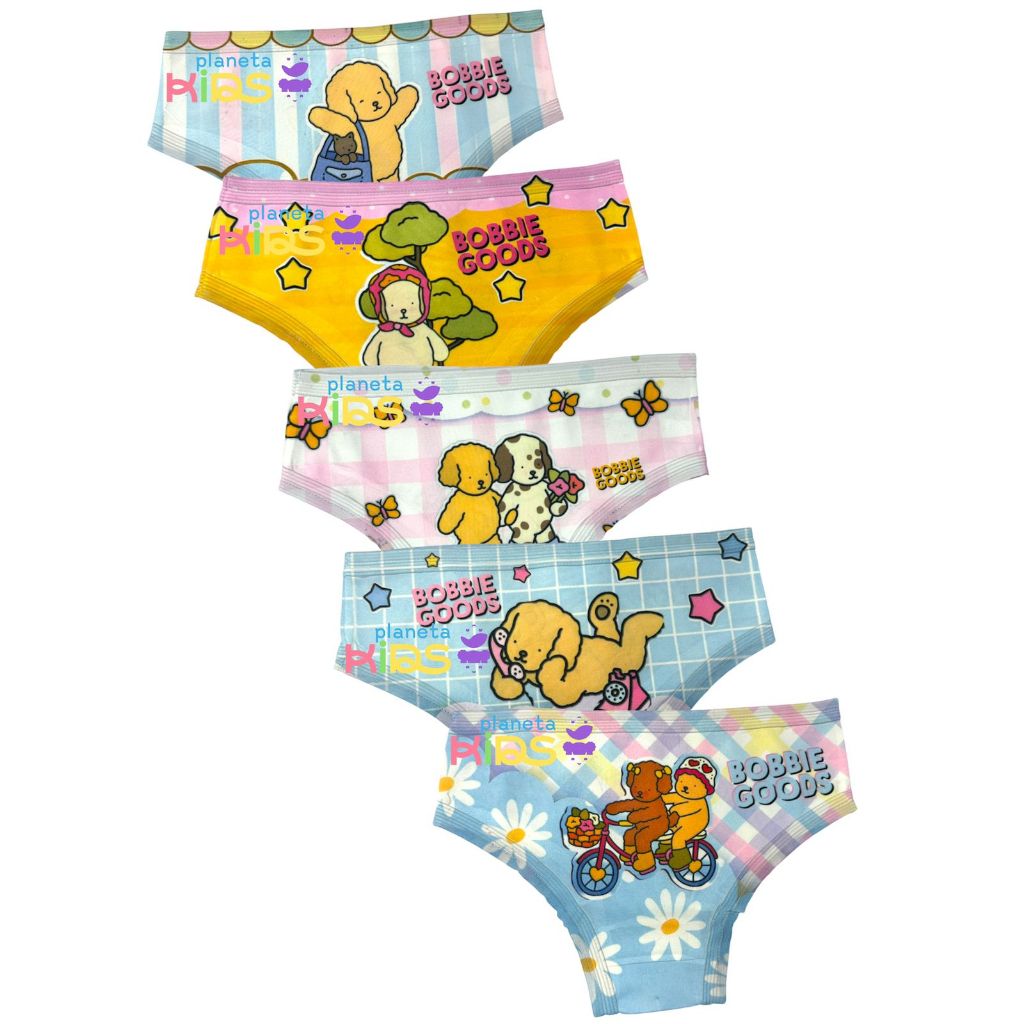Kit 5 Calcinha Infantil Sublimada Bobies Good Menina Criança Com Forro Microfibra Tendência Moda em Oferta na Shopee