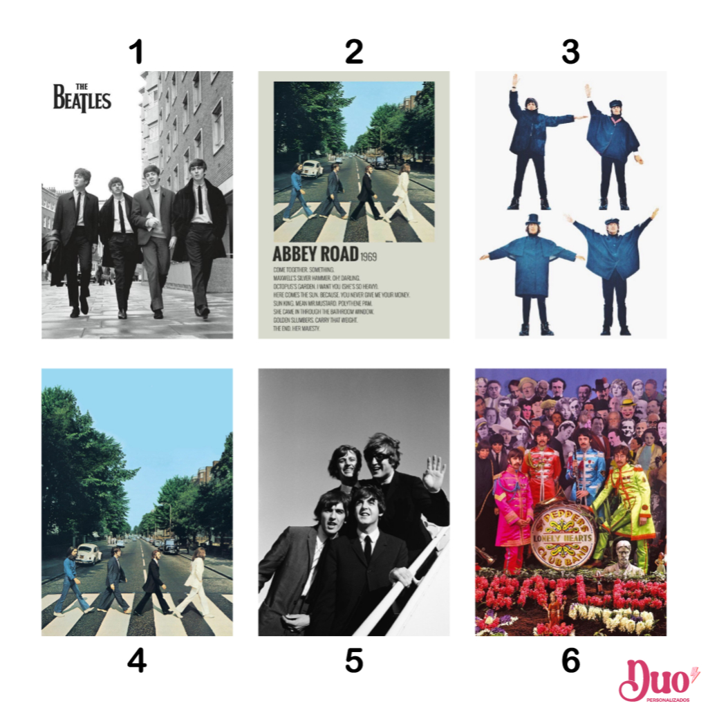 Quadro Placa Decorativa Beatles Paul McCartney John Lennon Ringo Starr George Harrison - MDF A4 20x28cm