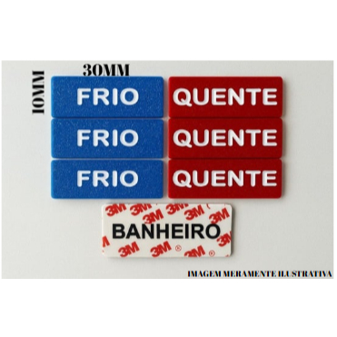 Kit 24 Adesivo Placa Quente e Frio para Torneira e Chuveiro, Plaquinha, Indicador de Temperatura, 3M, TremD em Oferta na Shopee