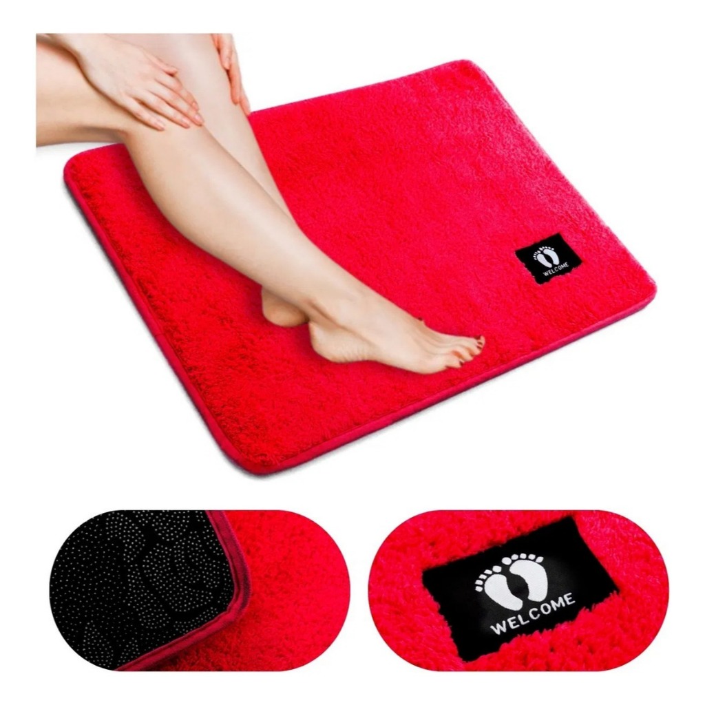 Tapete Entrada Soft Antiderrapante Banheiro Sala Quarto Secagem Rápida Macio 40x60 Absorvente Absorção