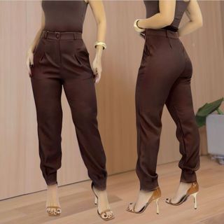 calça cenoura feminina, alfaiataria, cintura alta, elegante, social, casual chique.