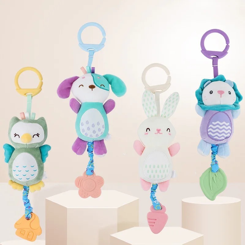 Brinquedo Sensorial de Pelúcia para Bebê com Chocalho, Mordedor, Som e Texturas, Viagem e Presente.