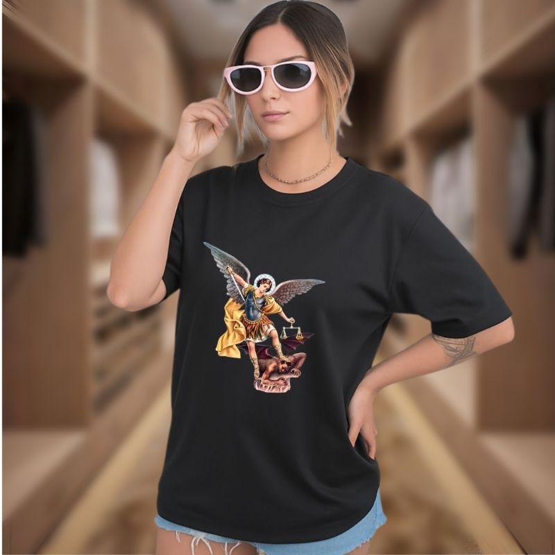 camiseta devoção santo anjo do Senhor são miguel arcanjo defensor blusa unisex p ao gg 100% algodão