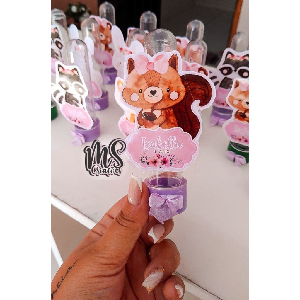 Kit Tubetes/APLIQUES Bosque Encantado Personalizados com Aplique 3D – Qualquer Tema + Nome e Idade Lembrancinhas.