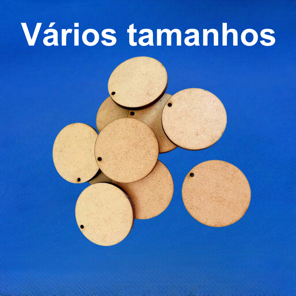 Bolacha MDF com furo 3cm, 4cm, 5cm, 6cm, 7cm para chaveiro enfeites mandala decoração