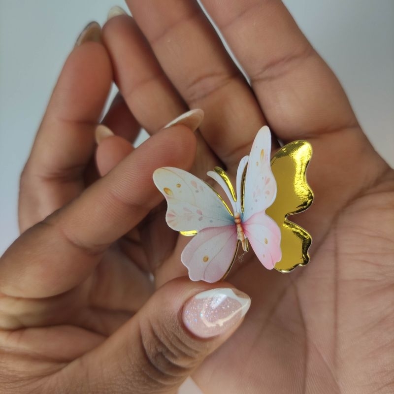 Kit Borboleta 3D Dourada para Artesanato Scrapbook, Convites e Decoração  Kit com 10, 20 ou 50 Unidades