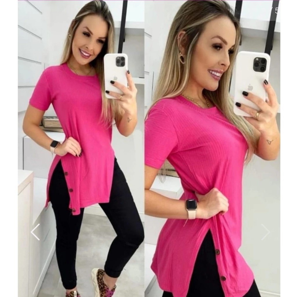 Vest Legging Feminina Tecido Canelado manga curta em Oferta na Shopee