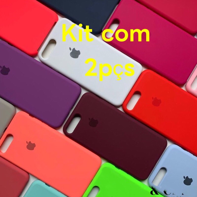 kit 2 capas campainha Silicone Aveludada para iPhone 7plus 8plus