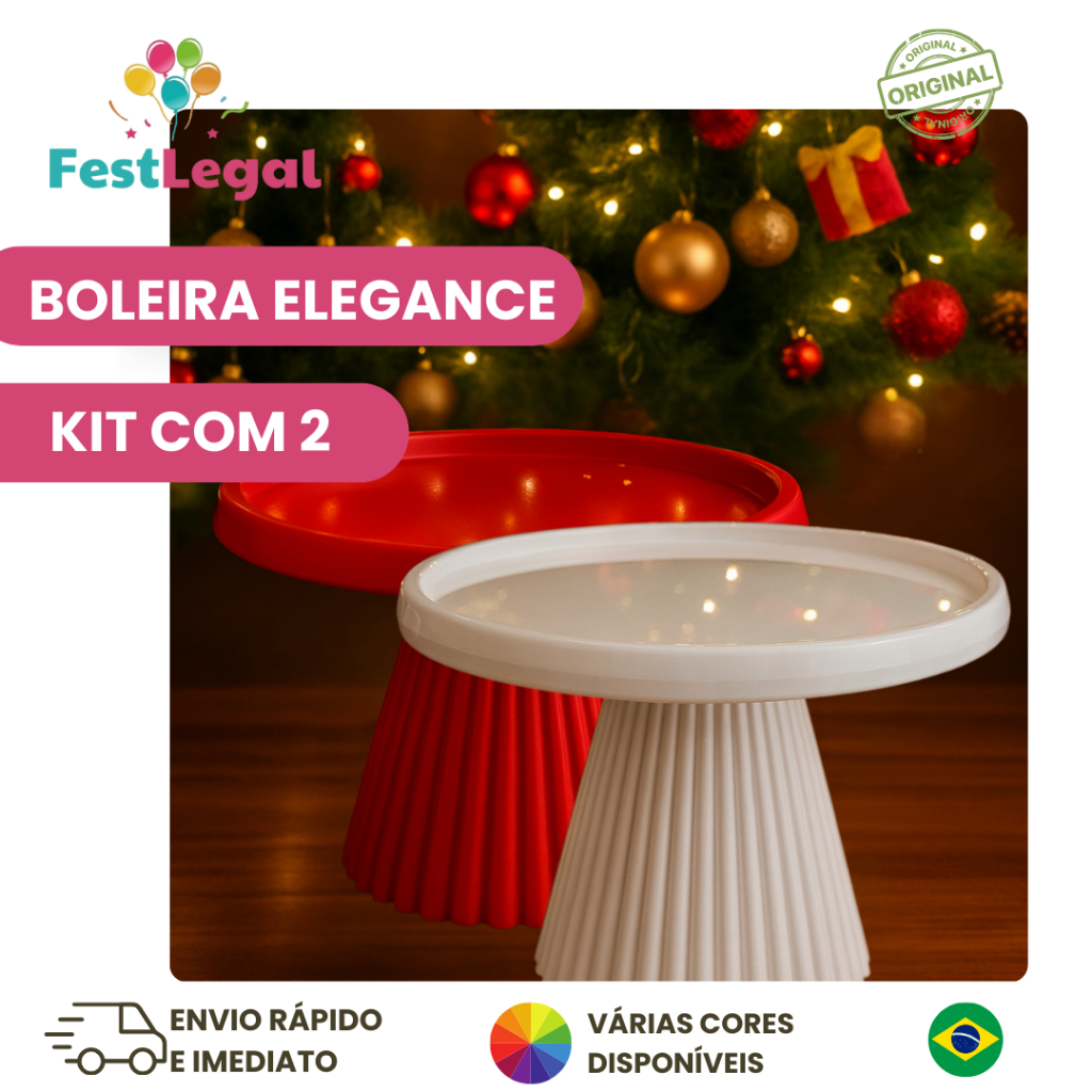 KIT COM 2 BOLEIRA ELEGANCE PARA FESTA, ANIVERSÁRIO E DECORAÇÃO - BOLO E DOCES - VARIAS CORES em Oferta na Shopee