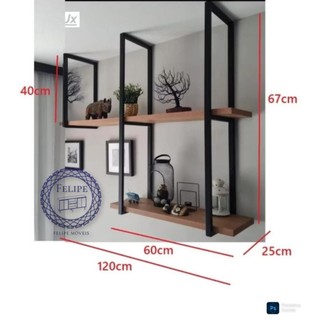 KIT PRATELEIRA LUX INDUSTRIAL 120 CM