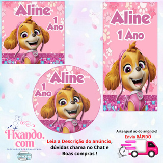 SKYE PATRULHA CANINA - 100/60/40 Adesivos Personalizados para Festas ( Envia Rápido) em Oferta na Shopee