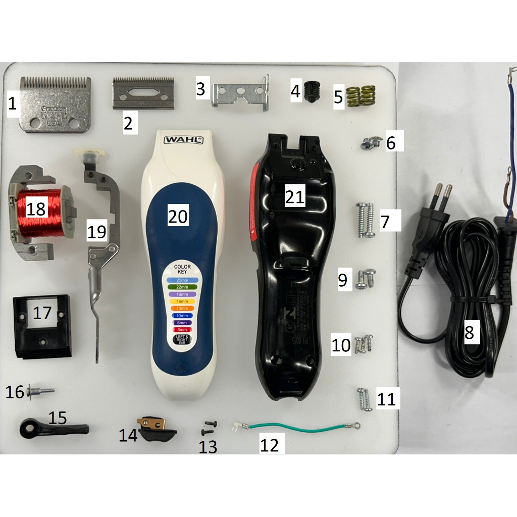 Wahl color code kit peças Carcaça 21 + tampa20 + 3 parafusos10 + fio8