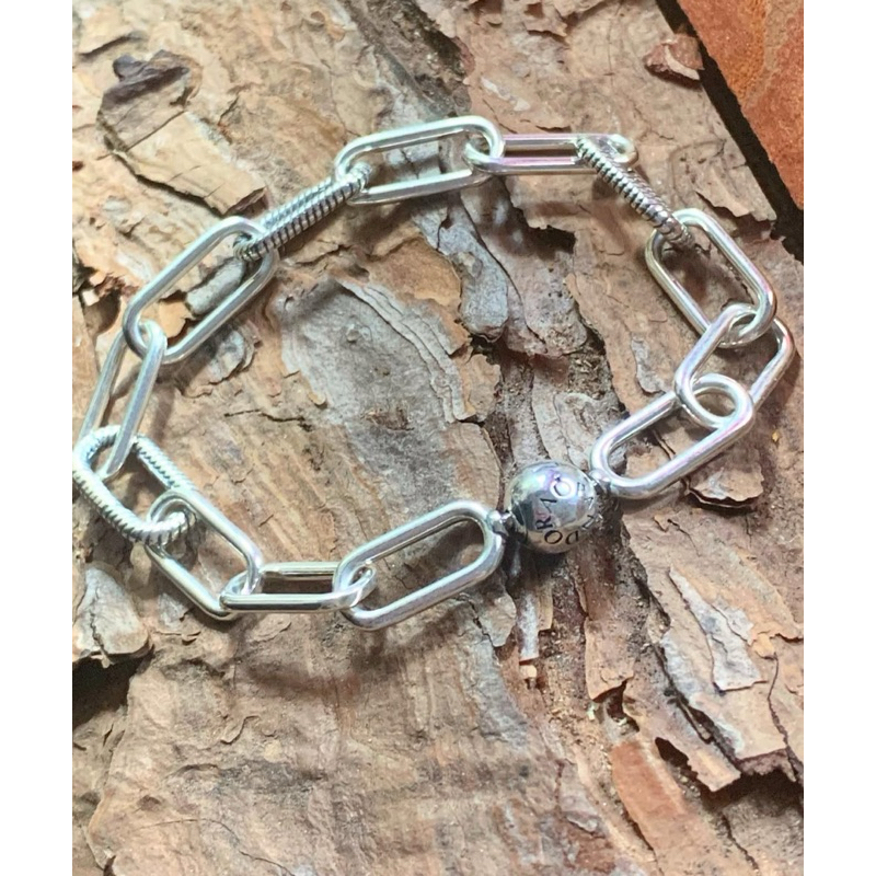 Pulseira de prata 925 legitima elos correntes berloques pequenos Me Link em Oferta na Shopee