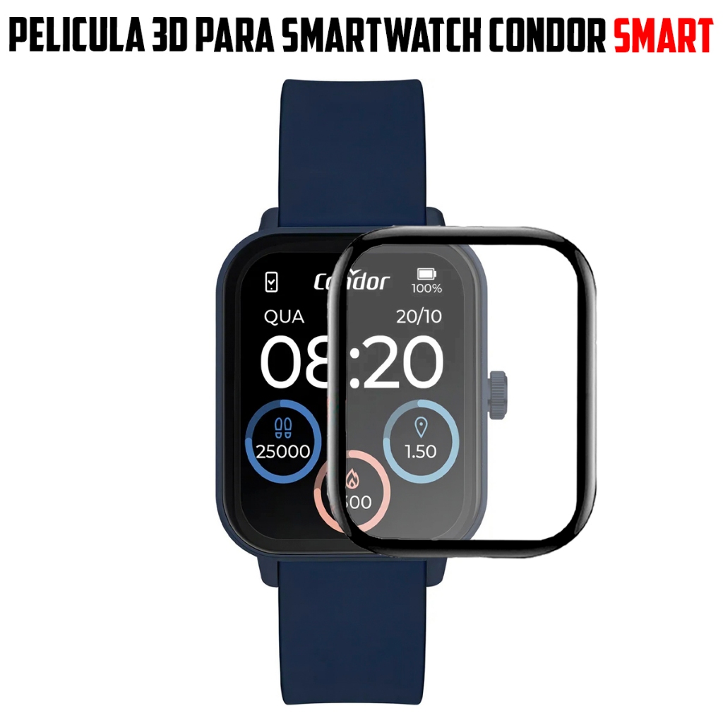 Pelicula 3D para Smartwatch Condor Smart super resistente película com borda 3d