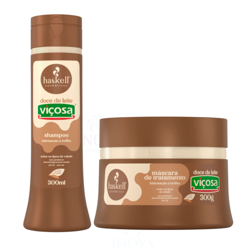 Kit Doce de leite Haskell Shampoo 300ml  e Máscara Tratamento 300g