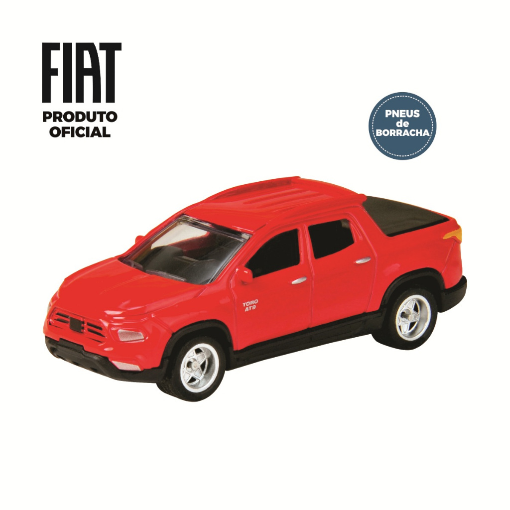 Miniatura Fiat Toro 1/64 carrinho de metal pneus de borracha de colecionador para presente