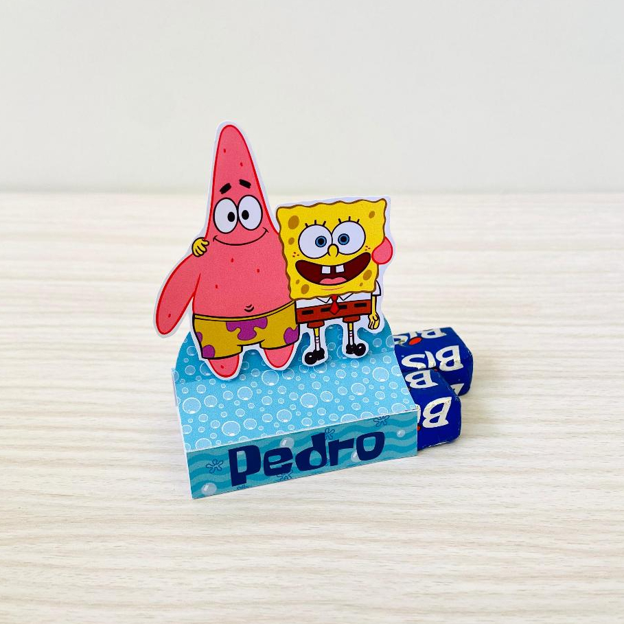 PORTA BIS DUPLO PERSONALIZADO BOB ESPONJA / LEMBRANCINHA FESTA BOB ESPONJA / ANIVERSÁRIO BOB ESPONJA