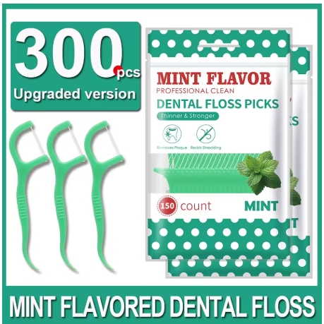 Fio Dental de menta 300pçs - palito fio dental sabor menta - Forquilha