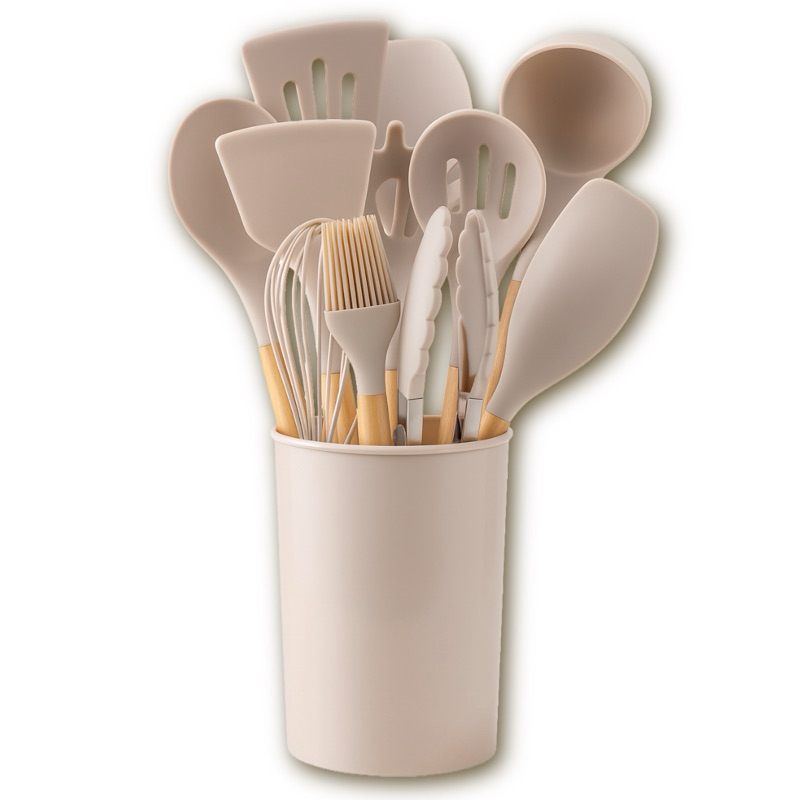 Utensílios Para Cozinha Kit 12 Peças de Silicone Kit 5 Peças e Copo Suporte Jogo de Cozinha