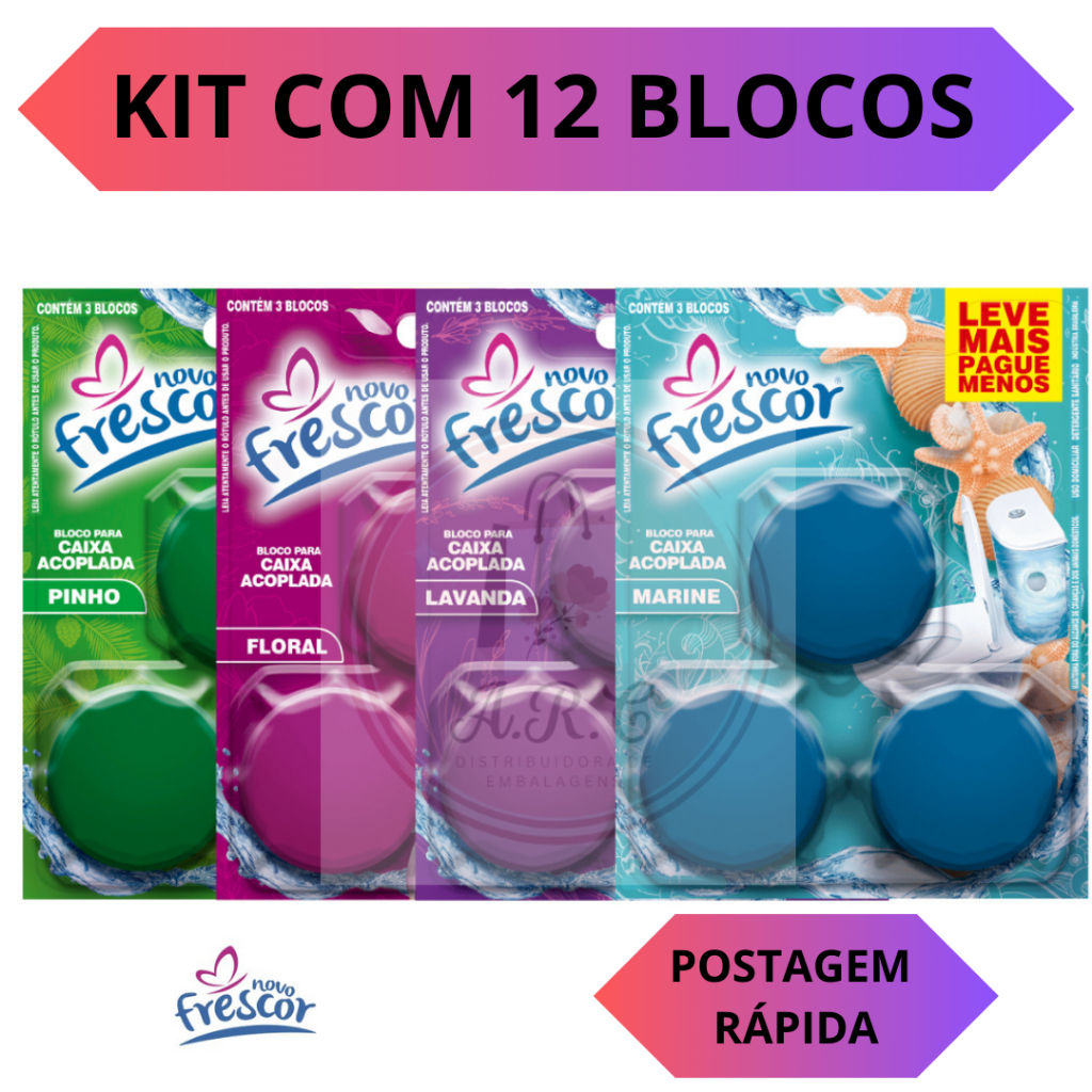 Kit C/ 12 Bloco Sanitário Acoplada Pastilha Tablete Para Caixa Acoplada Pedra Sanitária Tablete