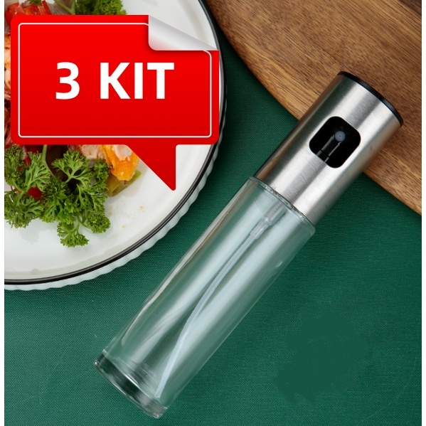 3 Spray Pulverizador Vidro Inox Borrifador Azeite Vinagreessenciais De Cozinha Promoções em Oferta na Shopee