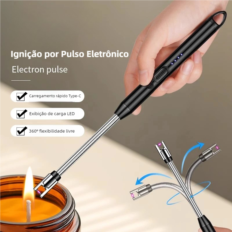 Imagem Acendedor De Fogão Isqueiro Eletrico Original Recarregavel USB Fogão Churrasqueira Vela