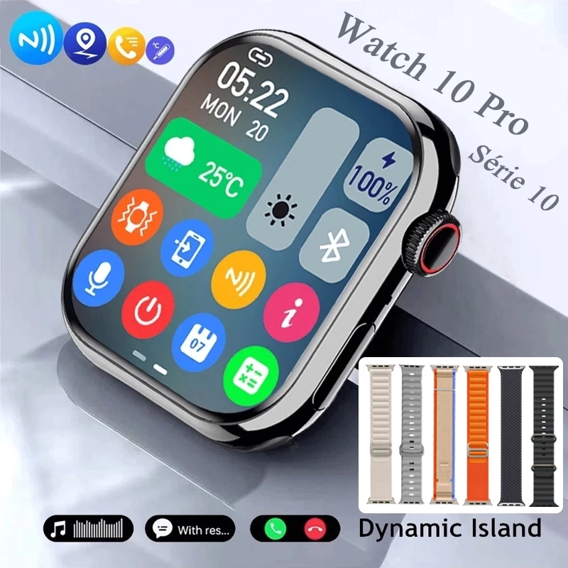 2025 Smartwatch Watch X10 Pro Série 10 Calculadora Cardíaca Monitoramento Da Frequência Bluetooth Relógio Inteligente