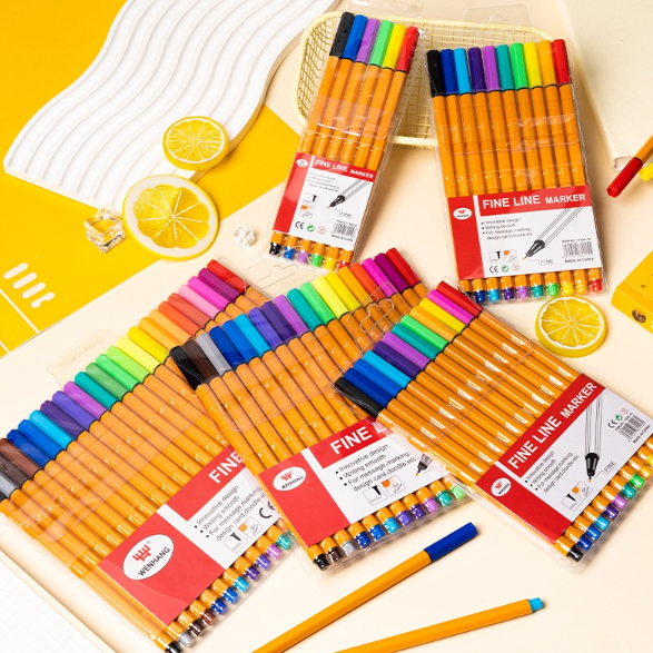 Kit 12 /24 Canetas Coloridas Fine Line Ponta Fina 0.4 mm Fineliner