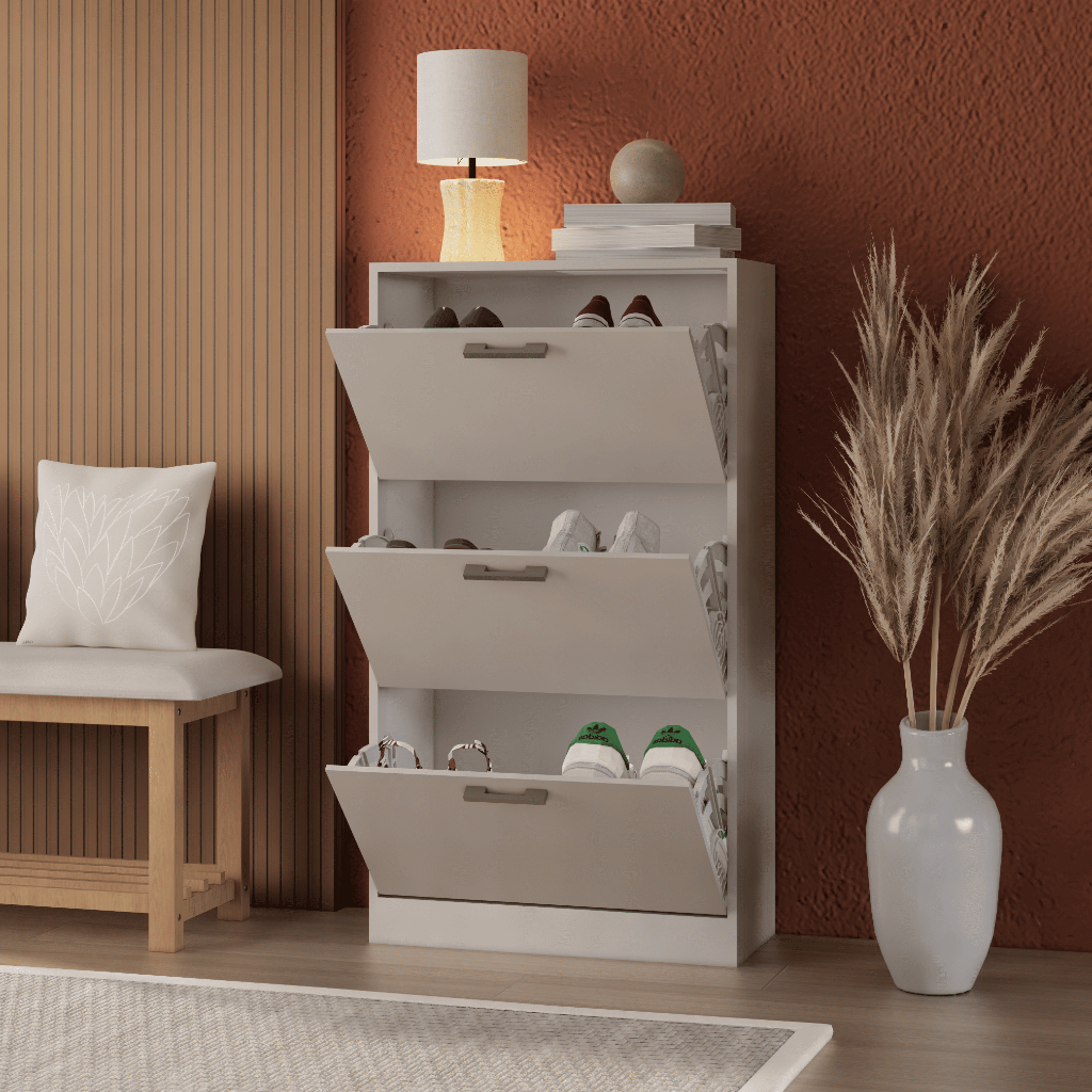 Sapateira Hall de Entrada 3 Andares Multiuso Compacta 20 Pares de Calçados Lançamento Móveis Bonatto em Oferta na Shopee