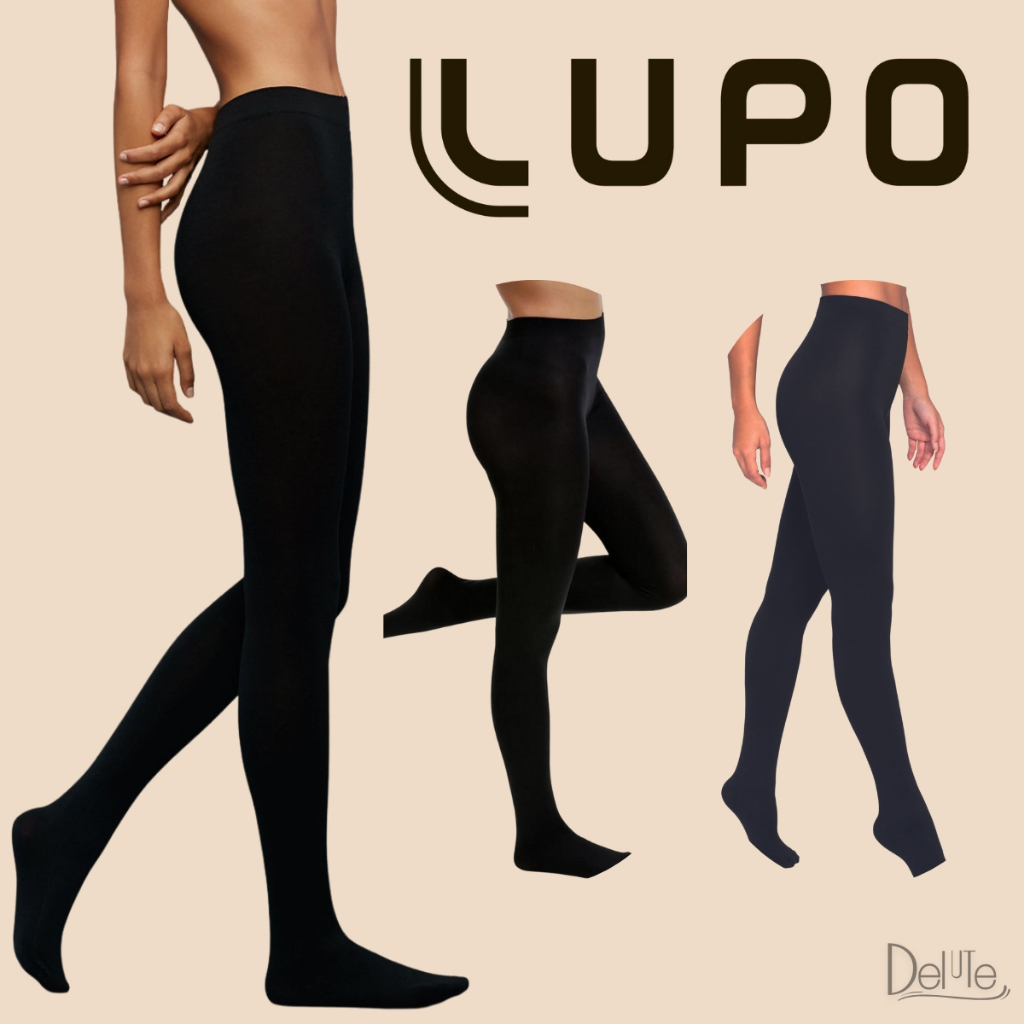 Meia Calça Feminina Lupo Fio 150 Grossa Preta Opaca Ideal para o Inverno Clássica Forro de Algodão