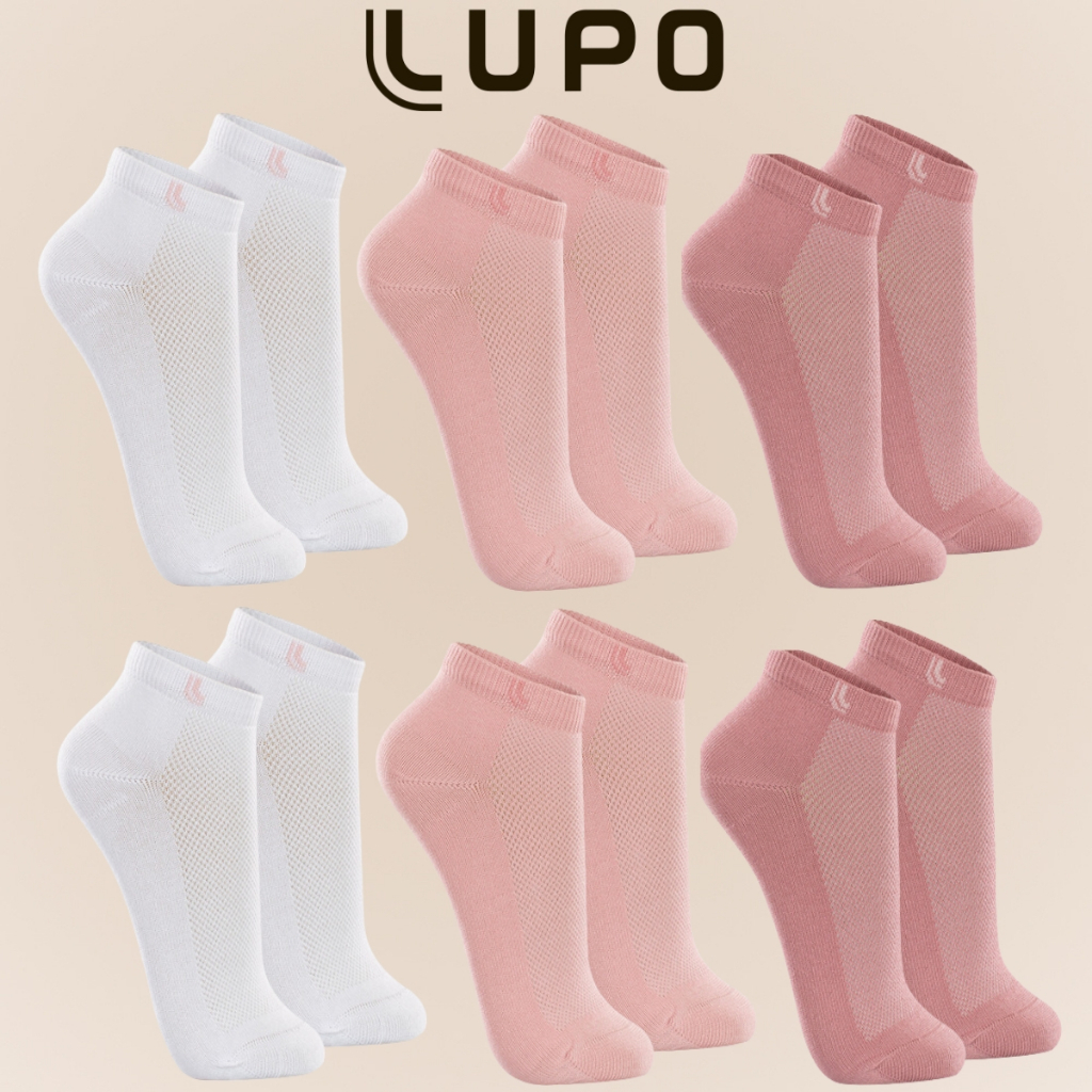 Kit De 6 Pares De Meias Originais Lupo Sport Feminino Cano Curto Em Algodão