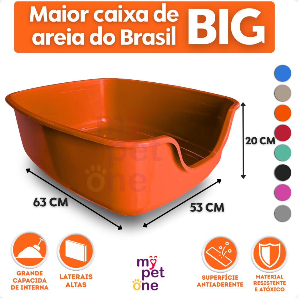 Caixa de Areia Gigante Big Alvorada Pet - Laranja em Oferta na Shopee