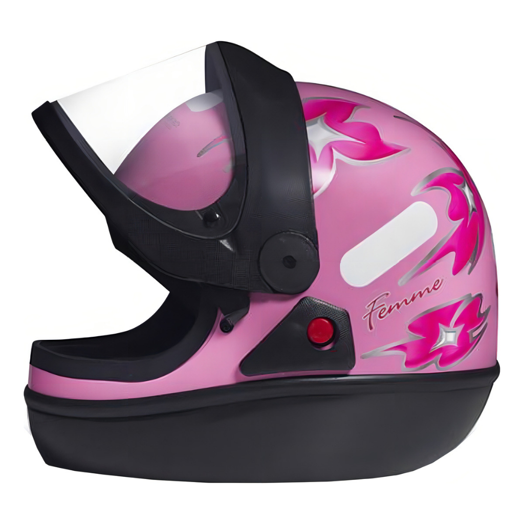 Capacete San Marino Femme Moto Integral Fechado Motoboy Flor Cor Rosa Tamanho