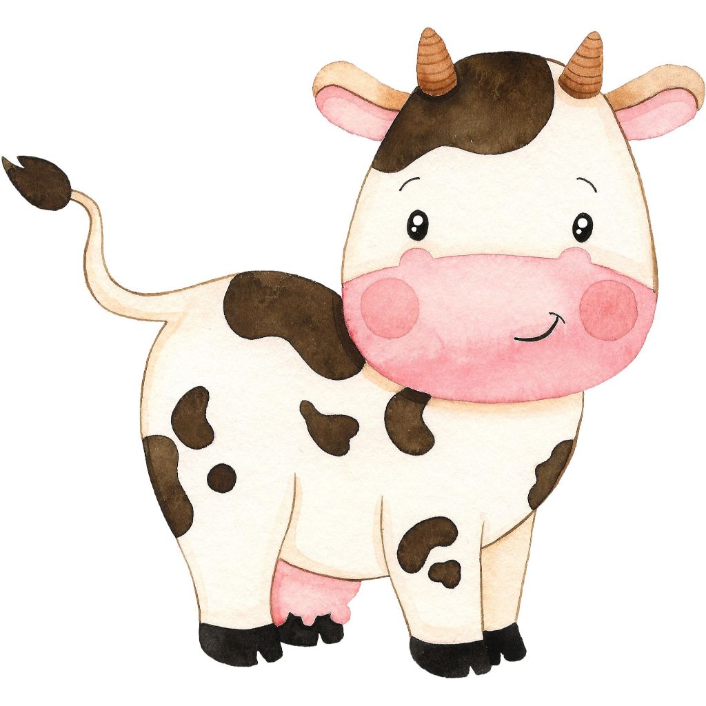 Display de Chão Mdf Decoração - Festa - Vaquinha Fazendinha Aquarela - Novo (1 Peça - Vários Tamanhos)
