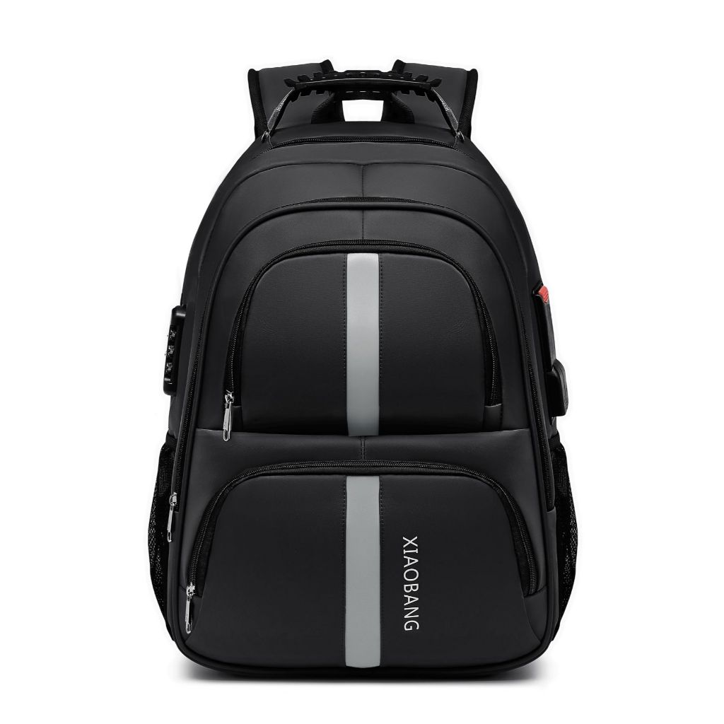 Mochila Cabo De Aço Reforçada Notebook Reflexiva Anti Furto Saida Cabo Aux Usb Fone Ouvido