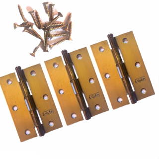 Dobradiça Solufer 3.1/2 Simples Colonial para Porta e Janelas Cartela com 3 em Oferta na Shopee