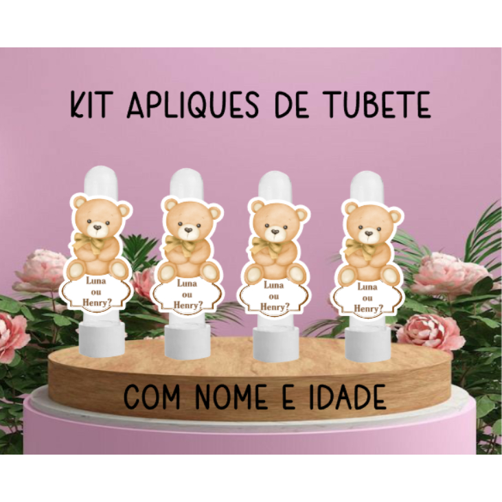 50 Apliques para Tubetes Chá Revelação - Festa infantil - Lembrancinhas personalizadas