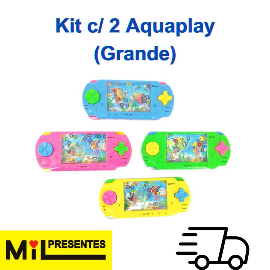 Kit com 2 Aquaplay GRANDE modelo PSP, jogo aquático das argolas, anos 2000, festa de aniversario