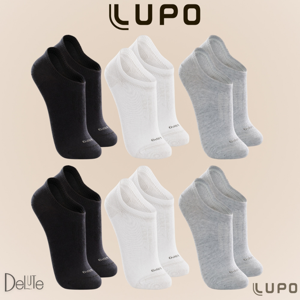 Kit De 6 Pares Meias Cano Invisível Lupo Sport Algodão Soquete Sapatilha Unissex em Oferta na Shopee
