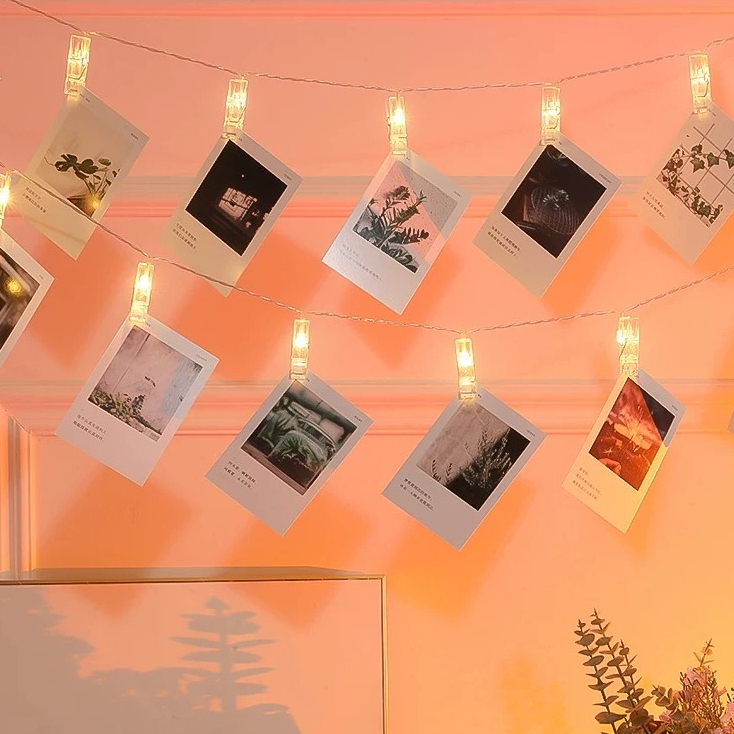 Varal Cordão De Pregador Cordão LED Clips Para Foto Decoração 2/4/6M em Oferta na Shopee