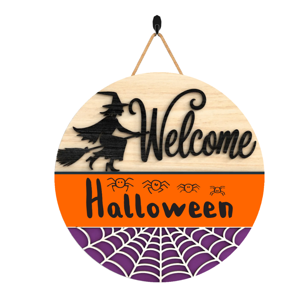 Quadro decorativo MDF sala Enfeite Porta Entrada Em Mdf Casa Decoração halloween