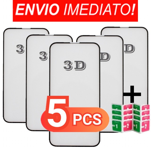 Kit 5 Película De Vidro Temperado 3D/9D Tela Para Samsung Galaxy A04/A04E/A14/A34/A54/A13 4G/A23