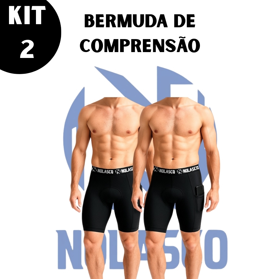 Bermuda Térmica com Bolso KIT C/DUAS para Celular Térmica Masculina Fitness Tecido para Smartphone em Oferta na Shopee