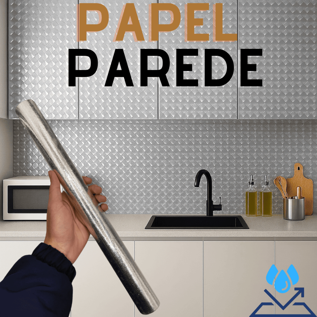 5/10/15 Metros Papel De Alumínio Rolo Adesivo 3D Prova Da Agua Para Cozinha Adesivo Impermeável