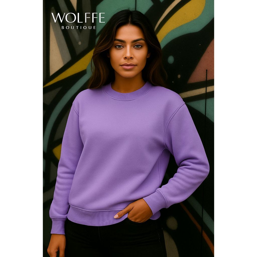 Moletom feminino ou masculino gola redonda careca suéter liso - Blusa de frio flanelado em Oferta na Shopee