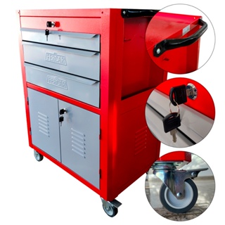 Carrinho de Ferramentas 03 Gavetas C-06 Vermelho - FERCAR em Oferta na Shopee