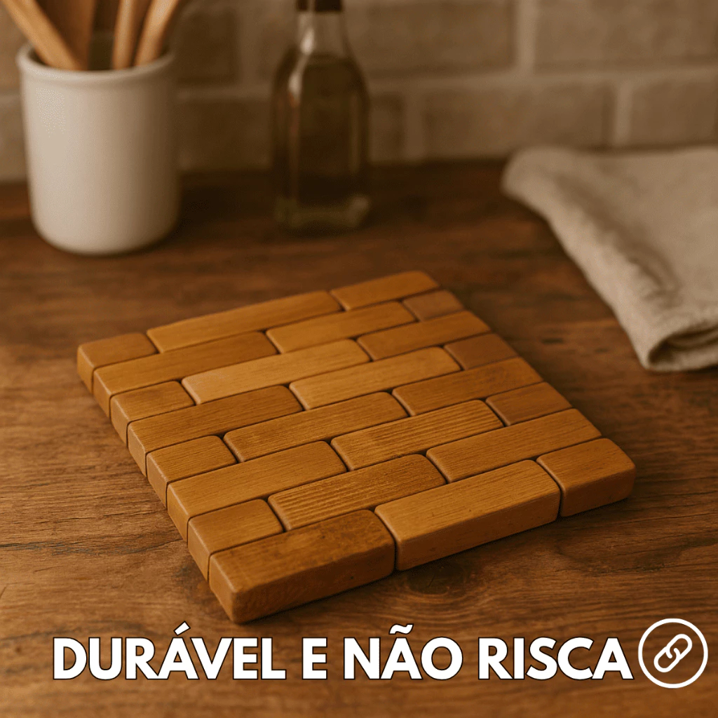 Descansos de Panela Madeira Suporte Resistente Madeira Envernizada Alta Qualidade Duhome em Oferta na Shopee